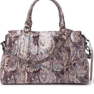 Ladies Women’s Juniors Snakeskin Animal Print Bag Purse Triple Entry Satchel